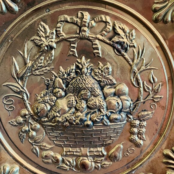 Vintage Brass Wall Decor Fruit Cottagecore 80s Gallery Wall 12" England European - Picture 2 of 4